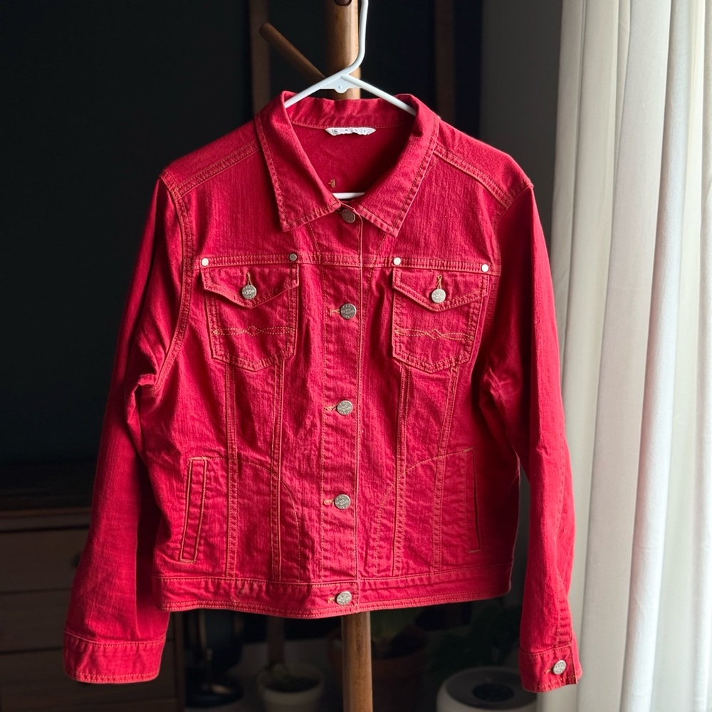 Cabi Red Denim Jacket - image 1